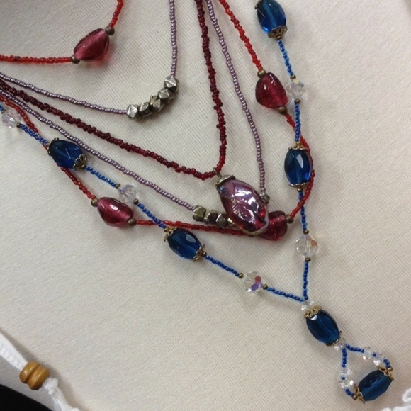 Fairyland Layered Crystal Bead Necklace - Picture 2 of 4